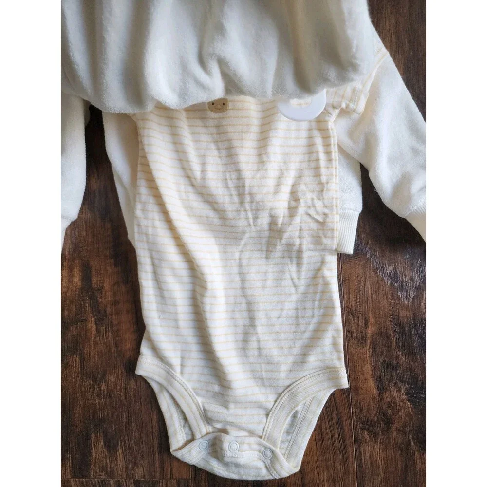CARTERS Baby 3-Piece Duck Little Cardigan Set - Ivory, Hoodie Bodysuit Pants 12M